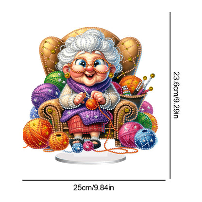 Acrylic Special Shaped Grandma Leisure Time Diamond Painting Desktop Decorations