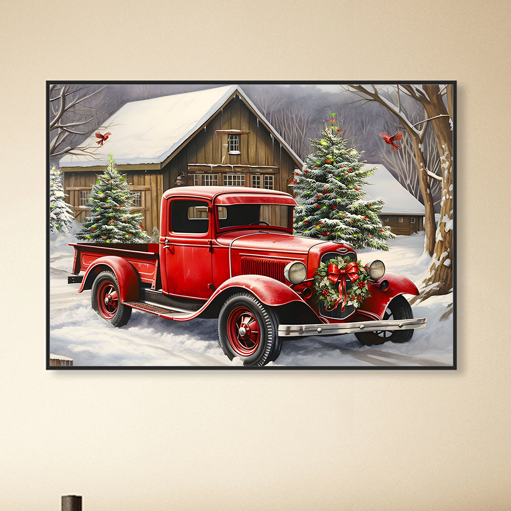 Red Classic Car - Full Round Drill Diamond Painting 40*30CM