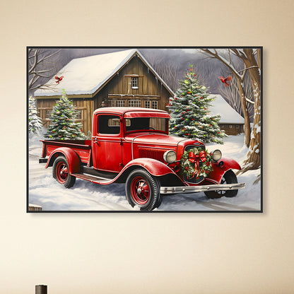 Red Classic Car - Full Round Drill Diamond Painting 40*30CM