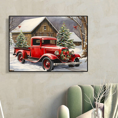 Red Classic Car - Full Round Drill Diamond Painting 40*30CM
