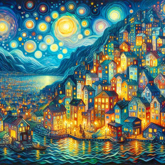 Seaside Town - Full Round Drill Diamond Painting 30*30CM