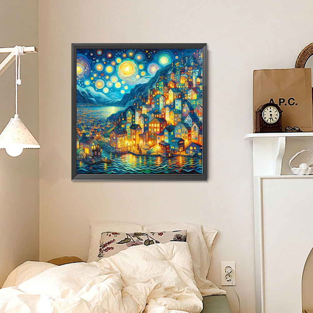 Seaside Town - Full Round Drill Diamond Painting 30*30CM