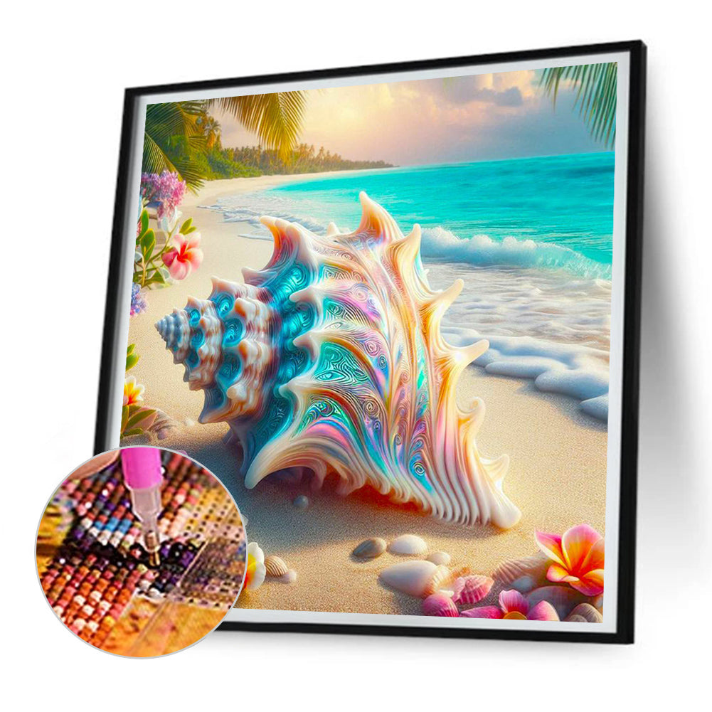 Colorful Shells On The Beach - Full Round Drill Diamond Painting 30*30CM