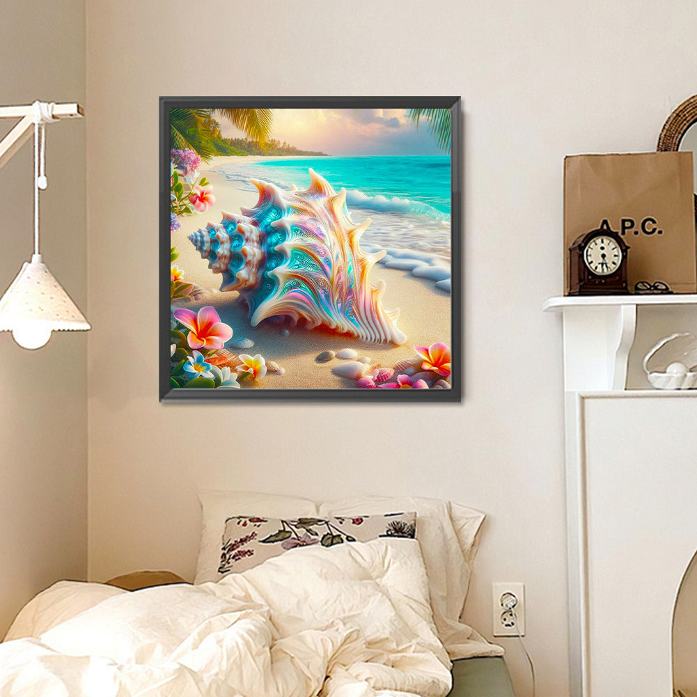 Colorful Shells On The Beach - Full Round Drill Diamond Painting 30*30CM