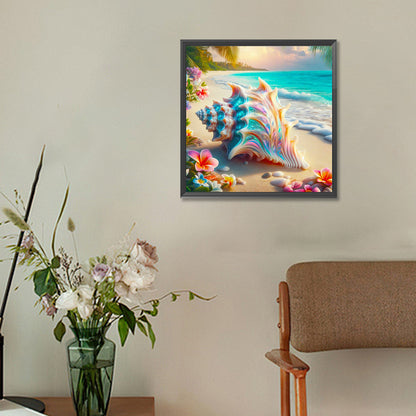 Colorful Shells On The Beach - Full Round Drill Diamond Painting 30*30CM