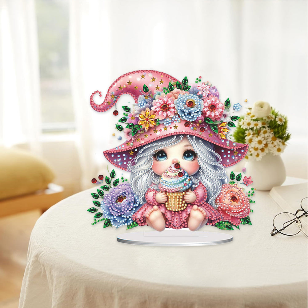 Flower Girl Diamond Painting Tabletop Ornaments Kit 5D DIY Diamond Art Decors