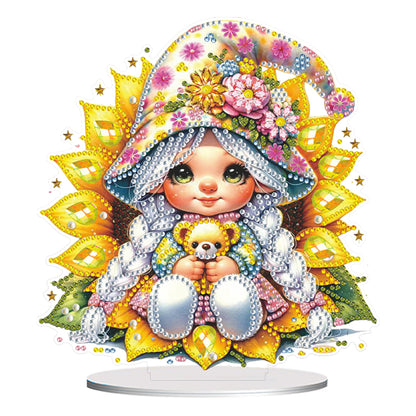 Flower Girl Diamond Painting Tabletop Ornaments Kit 5D DIY Diamond Art Decors