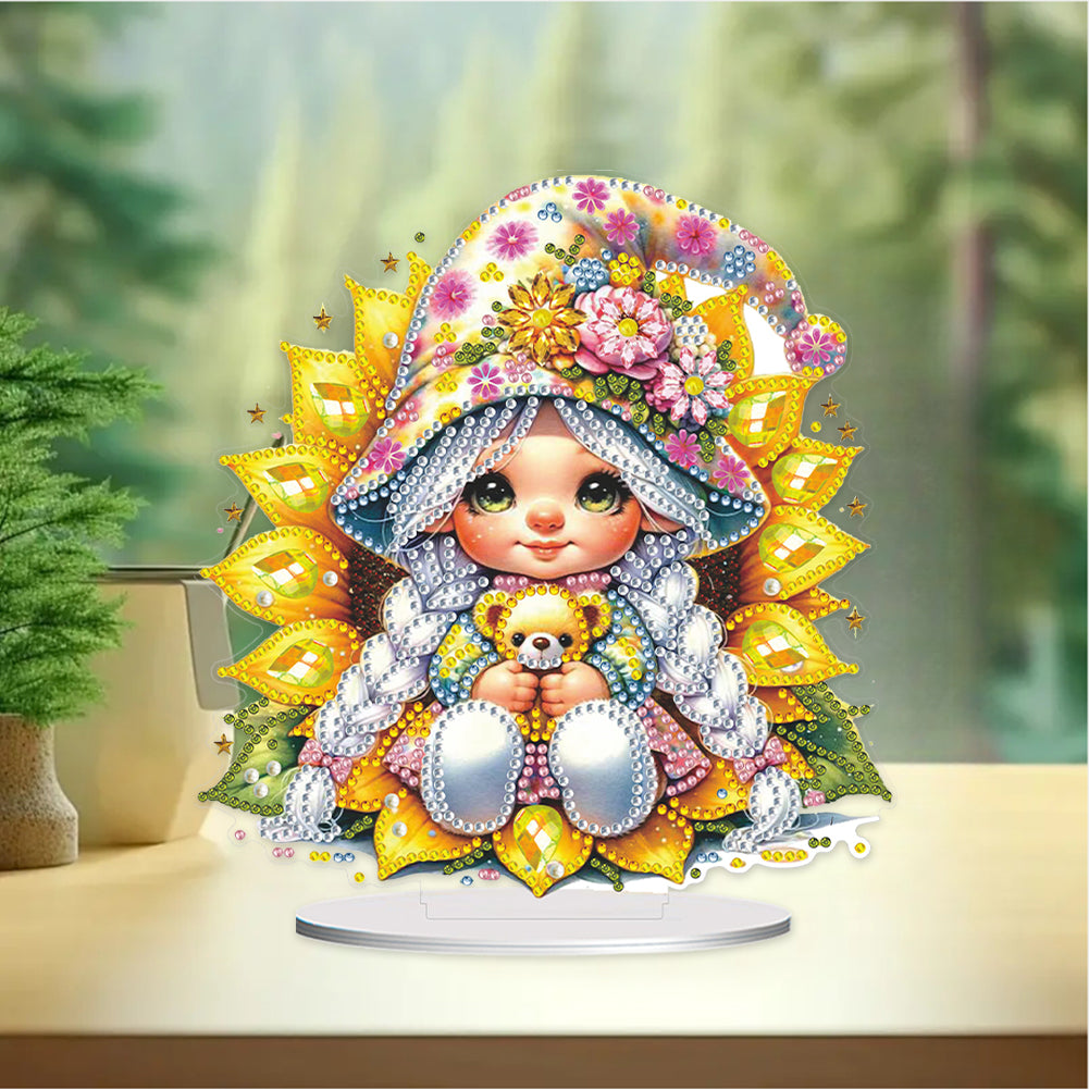 Flower Girl Diamond Painting Tabletop Ornaments Kit 5D DIY Diamond Art Decors