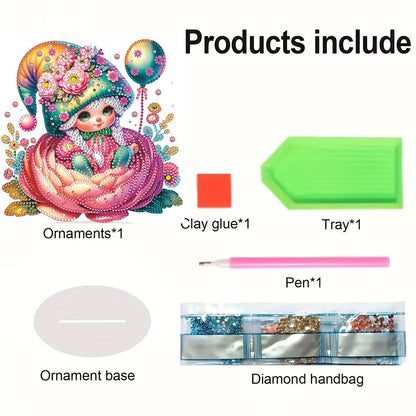 Flower Girl Diamond Painting Tabletop Ornaments Kit 5D DIY Diamond Art Decors