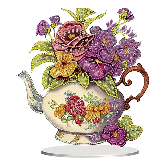 Teapot Bouquet Desktop Diamond Art Kits Diamond Painting Desktop Decors