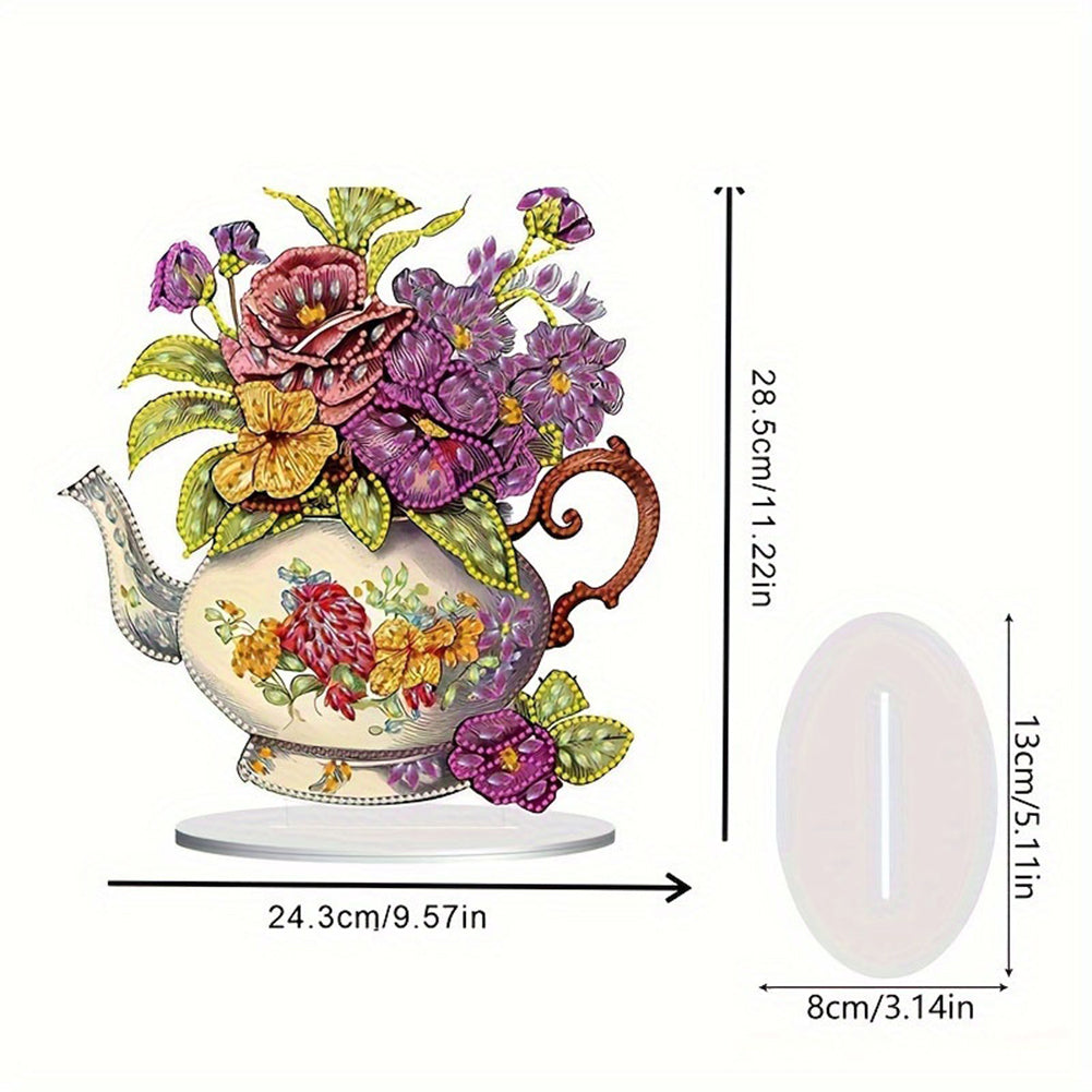 Teapot Bouquet Desktop Diamond Art Kits Diamond Painting Desktop Decors