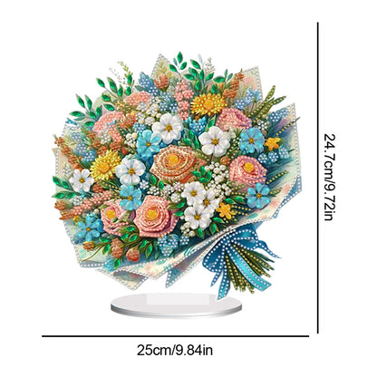 Acrylic Special Shaped Bouquet 5D DIY Diamond Art Tabletop Decoration for Adults