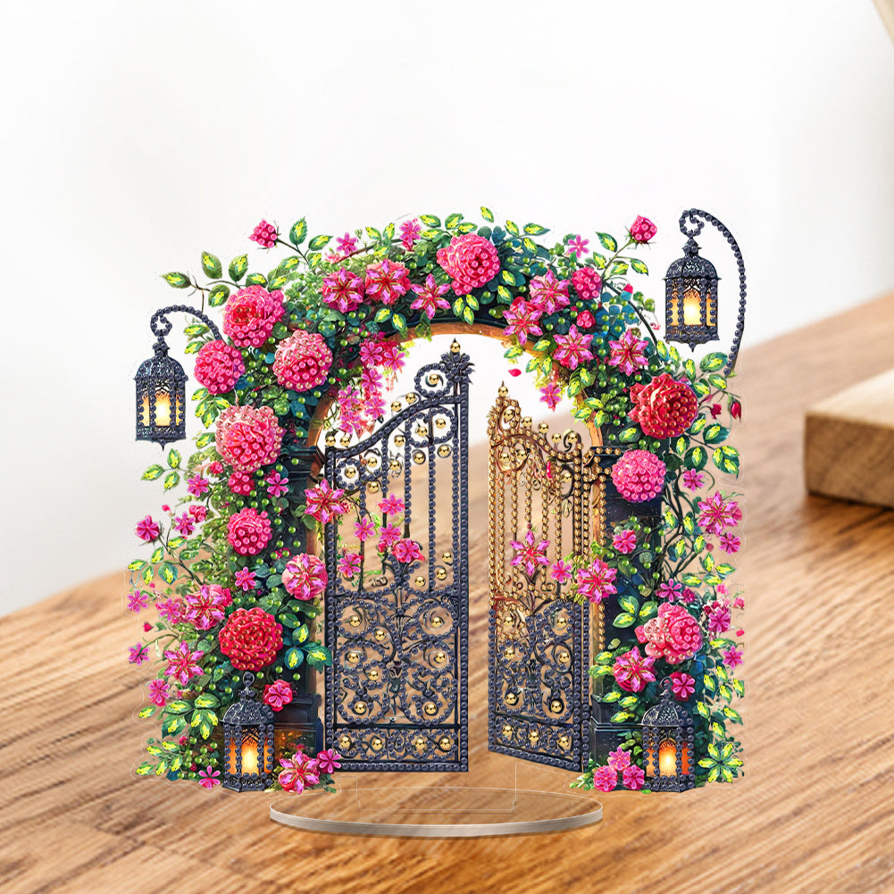 Acrylic Special Shaped Rose Gate DIY Table Top Diamond Painting Ornament Kits