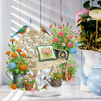 Acrylic Special Shaped Garden Lounge Chair Table Top Diamond Painting Ornament