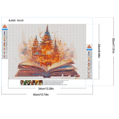 Book Castle - Full Round Drill Diamond Painting 30*40CM