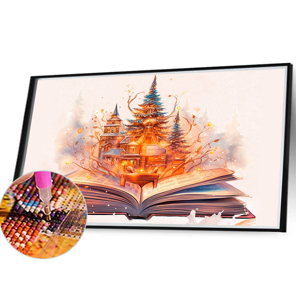 Book Castle - Full Round Drill Diamond Painting 30*40CM