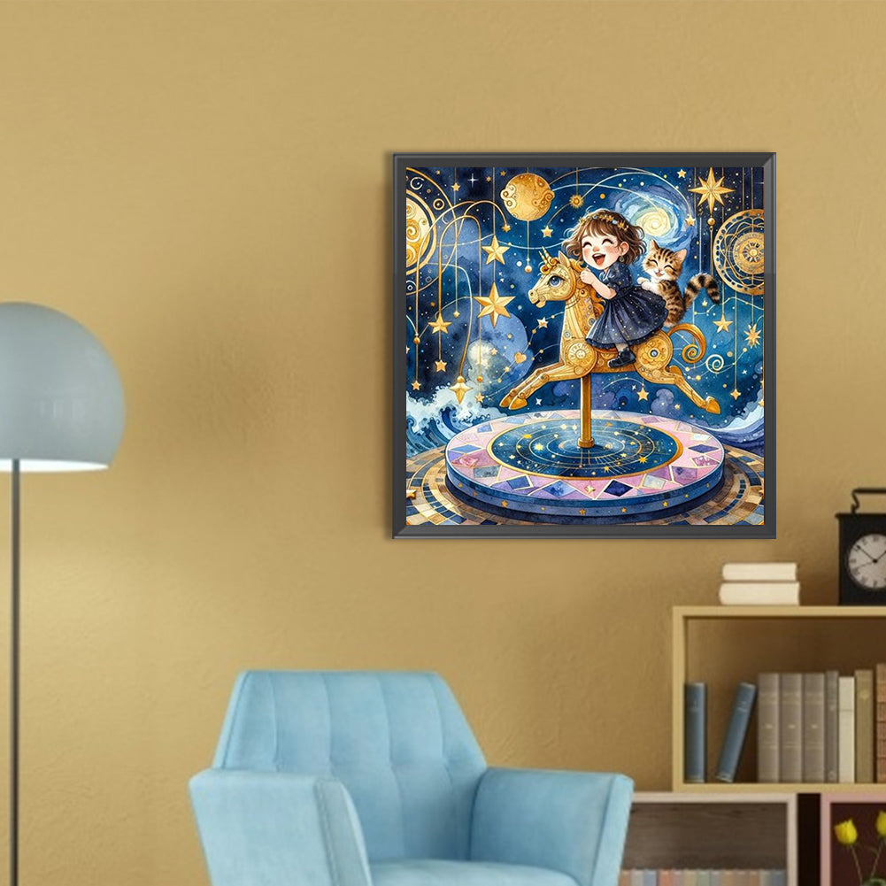 Starry Sky Playground Children - Full AB Round Drill Diamond Painting 30*30CM