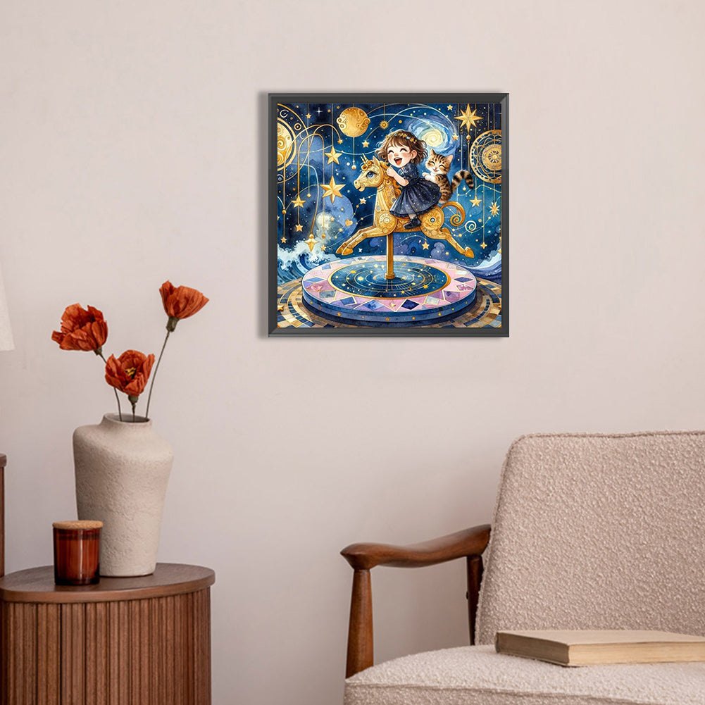 Starry Sky Playground Children - Full AB Round Drill Diamond Painting 30*30CM