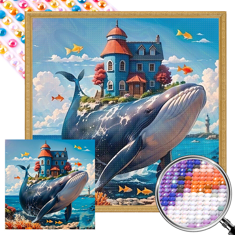 House On A Whale - Full AB Round Drill Diamond Painting 40*40CM