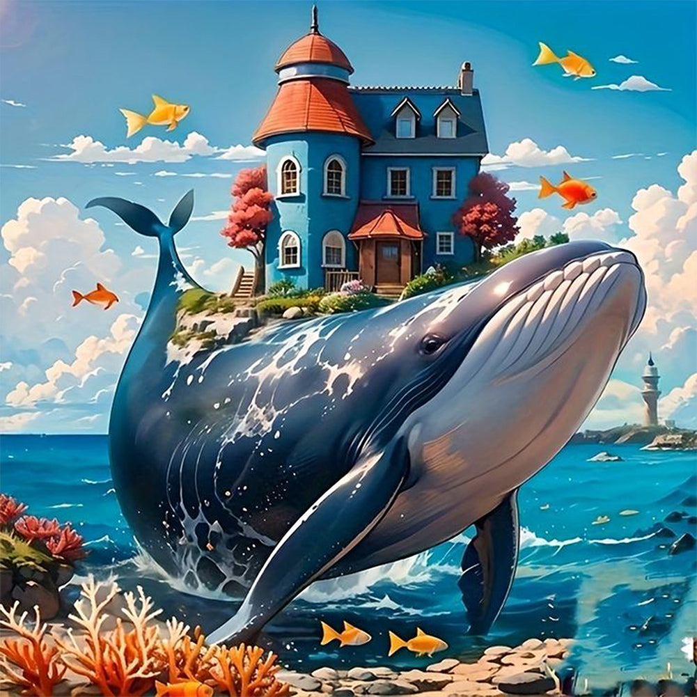 House On A Whale - Full AB Round Drill Diamond Painting 40*40CM