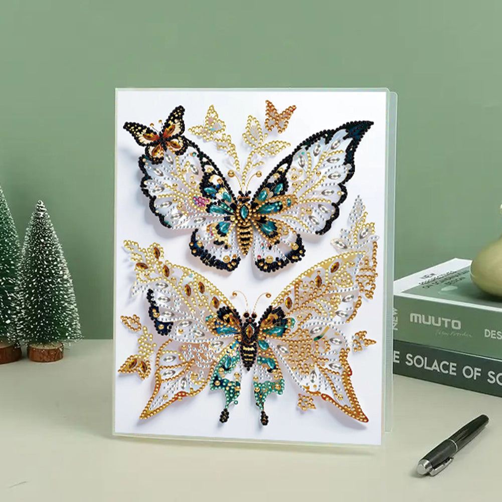 Diamond Embroidery Notebook 60 Pages for Home Office Art Drawing (Butterfly 2)