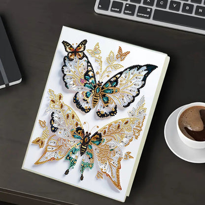 Diamond Embroidery Notebook 60 Pages for Home Office Art Drawing (Butterfly 2)