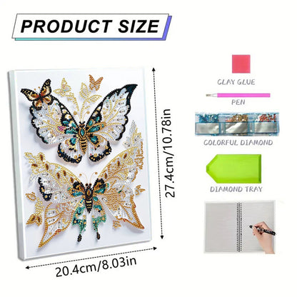 Diamond Embroidery Notebook 60 Pages for Home Office Art Drawing (Butterfly 2)