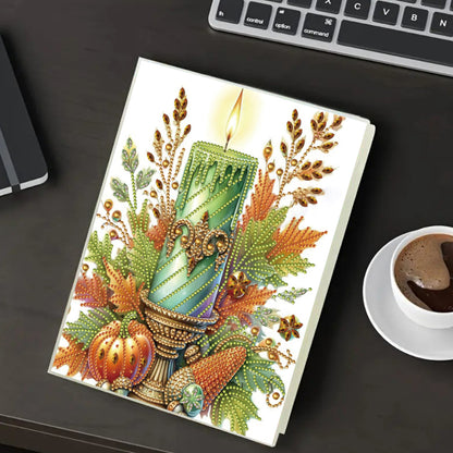 Diamond Embroidery Notebook 60 Pages for Home Office Art Drawing (Candle)