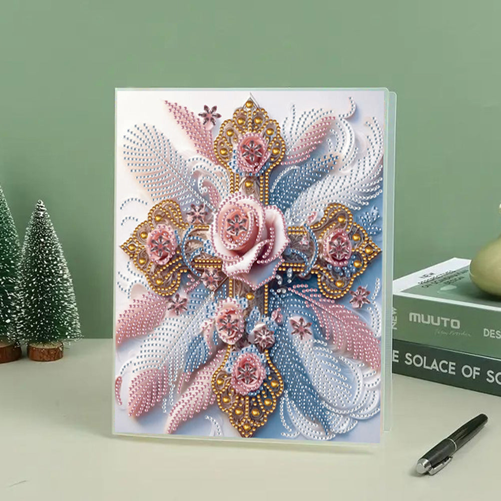 Diamond Embroidery Notebook 60 Pages for Home Office Art Drawing (Cross)