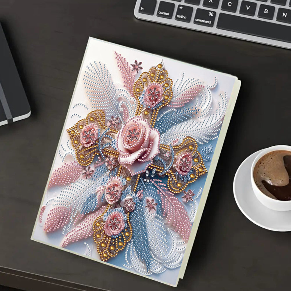 Diamond Embroidery Notebook 60 Pages for Home Office Art Drawing (Cross)