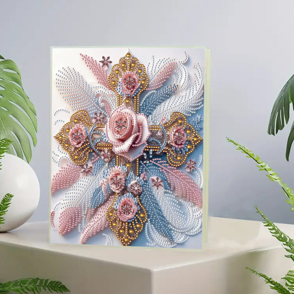 Diamond Embroidery Notebook 60 Pages for Home Office Art Drawing (Cross)