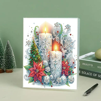 Diamond Embroidery Notebook 60 Pages for Home Office Art Drawing (Candle)