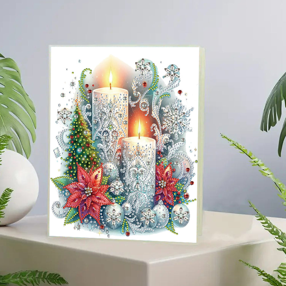 Diamond Embroidery Notebook 60 Pages for Home Office Art Drawing (Candle)