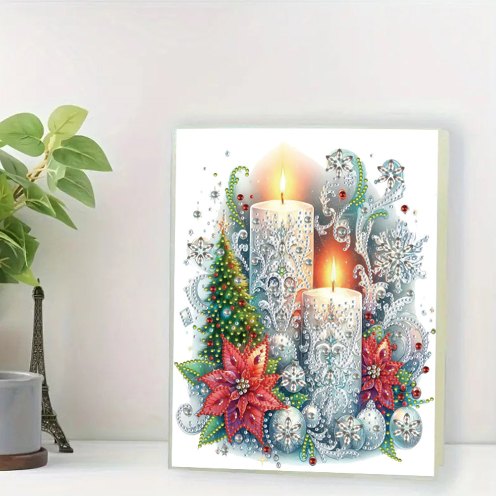 Diamond Embroidery Notebook 60 Pages for Home Office Art Drawing (Candle)