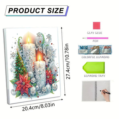 Diamond Embroidery Notebook 60 Pages for Home Office Art Drawing (Candle)