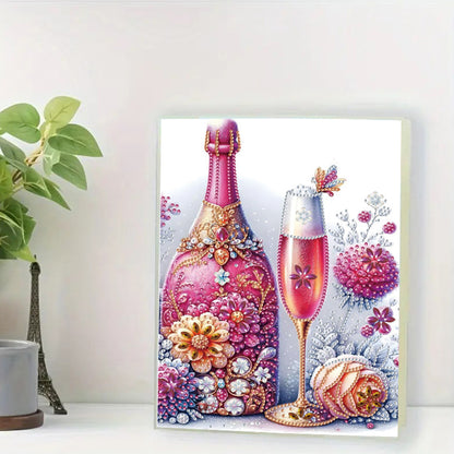 Diamond Embroidery Notebook 60 Pages for Home Office Art Drawing (Wine)