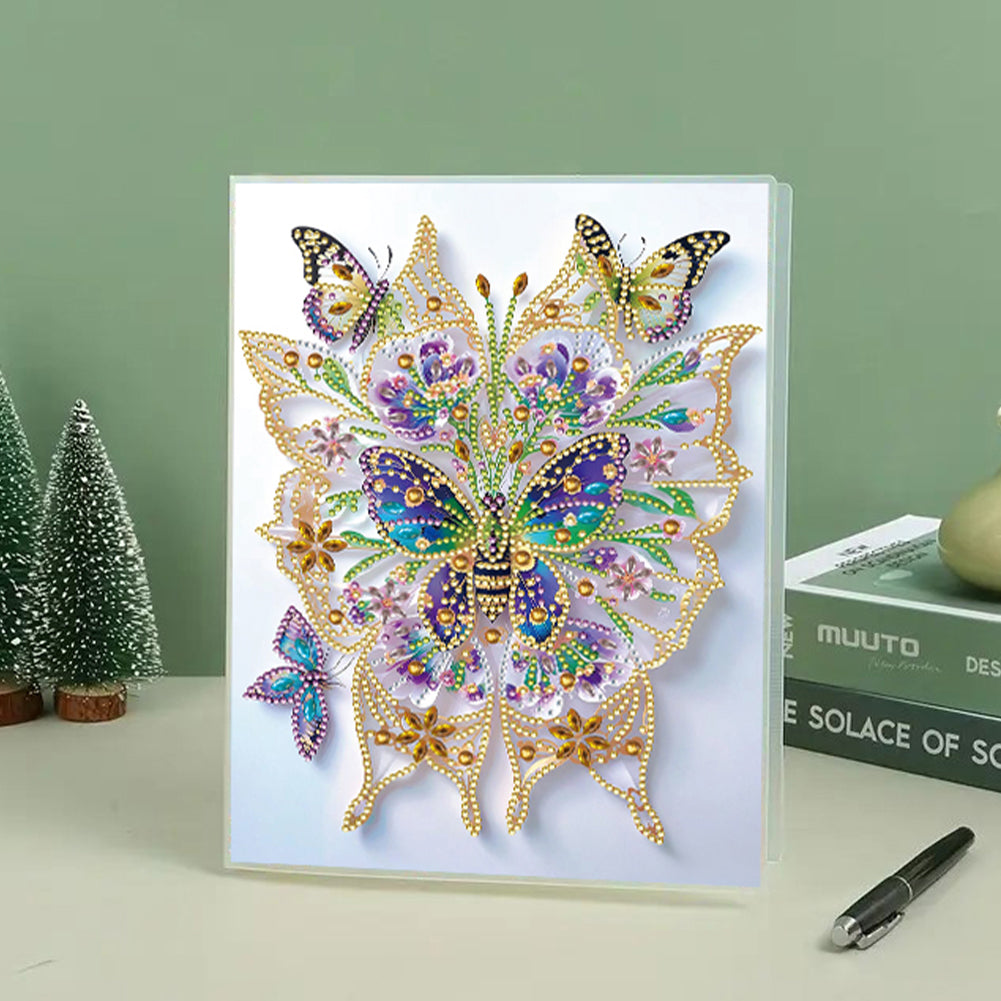 Diamond Embroidery Notebook 60 Pages for Home Office Art Drawing (Butterfly 3)