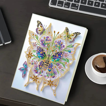 Diamond Embroidery Notebook 60 Pages for Home Office Art Drawing (Butterfly 3)