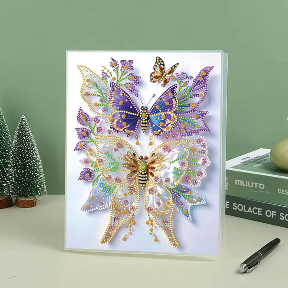 Diamond Embroidery Notebook 60 Pages for Home Office Art Drawing (Butterfly 4)