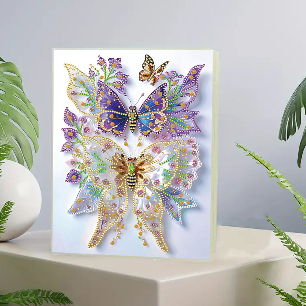 Diamond Embroidery Notebook 60 Pages for Home Office Art Drawing (Butterfly 4)