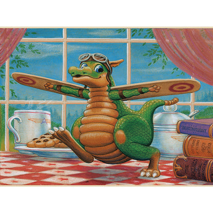 Flying Machine Dinosaur - Full Round Drill Diamond Painting 40*30CM