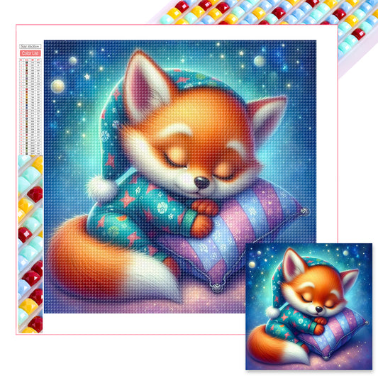 Sleeping Little Fox - Full Square Drill Diamond Painting 30*30CM