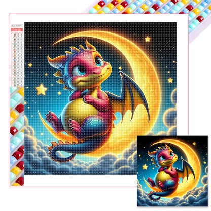 Moonlight Dragon - Full Square Drill Diamond Painting 30*30CM