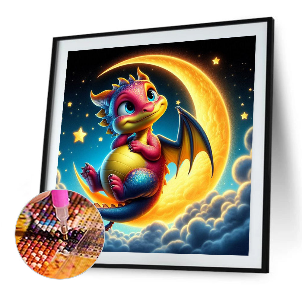 Moonlight Dragon - Full Square Drill Diamond Painting 30*30CM