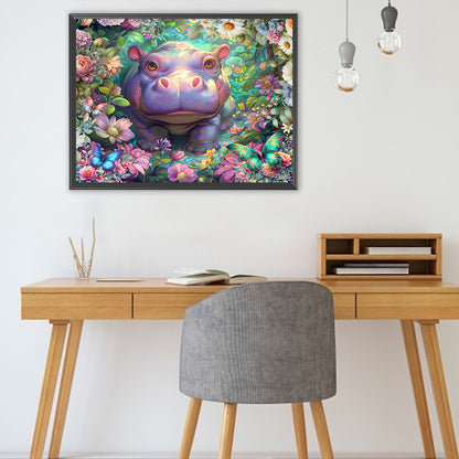 Hippo - Full Square Drill Diamond Painting 40*30CM