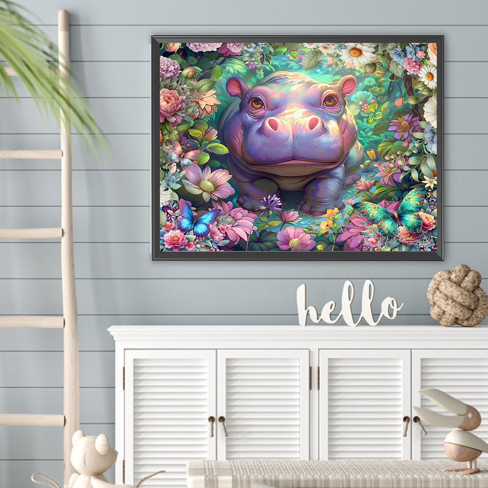 Hippo - Full Square Drill Diamond Painting 40*30CM