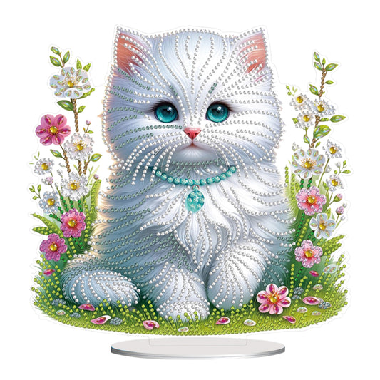 Cat Desktop Diamond Painting Art Kits DIY Rhinestones Tabletop Ornaments