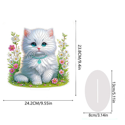 Cat Desktop Diamond Painting Art Kits DIY Rhinestones Tabletop Ornaments