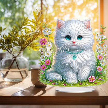 Cat Desktop Diamond Painting Art Kits DIY Rhinestones Tabletop Ornaments