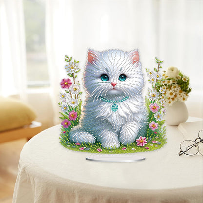 Cat Desktop Diamond Painting Art Kits DIY Rhinestones Tabletop Ornaments